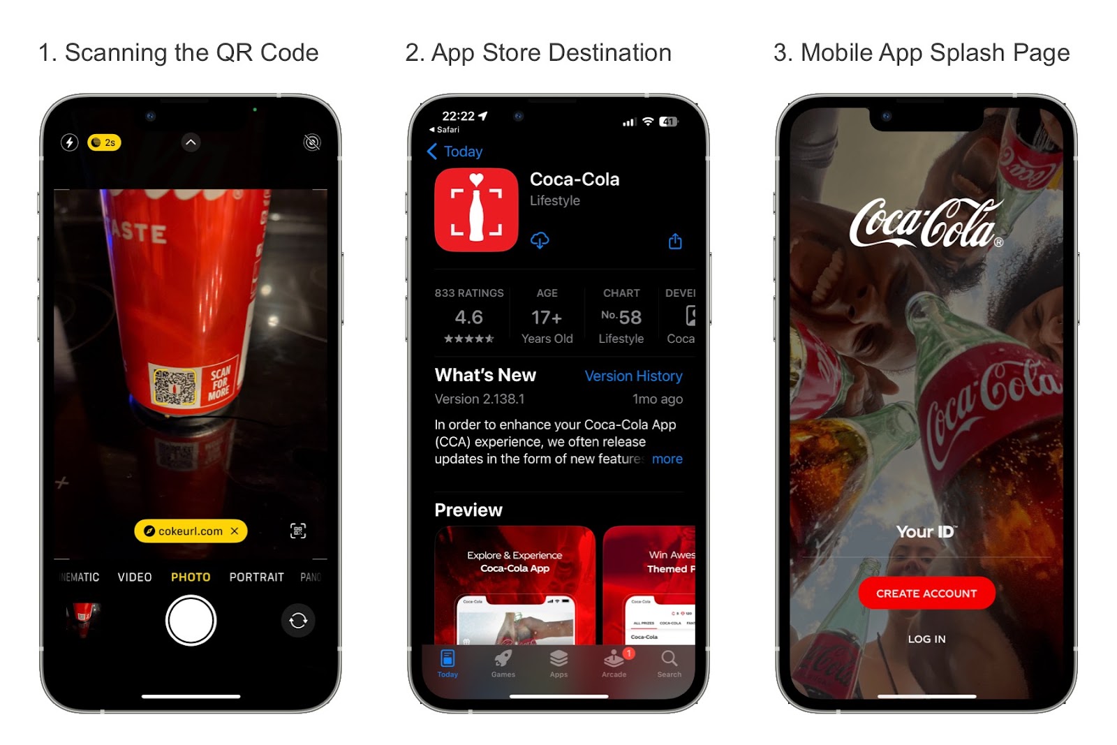 Coca Cola put a QR code on product packaging and this is the consumer experience.